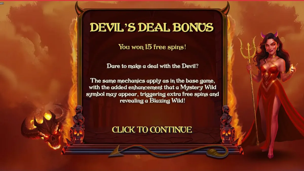 Demon Queen slot visual com tema gótico e símbolos de frutas flamejantes